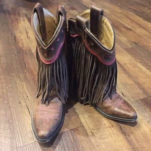 Girls fringe cowboy boots